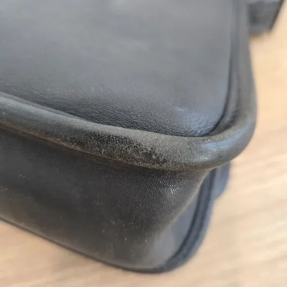 Coach 9145 Legacy Flap Crossbody Shoulder Bag Dark Gray Leather Vintage Purse - Picture 7 of 16